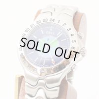 エベル　スポーツウェーブ　ワールドタイムGMT　青文字盤