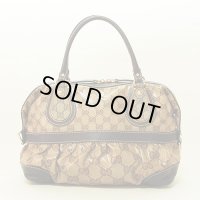 グッチ　GGクリスタル ミックストート 223964 492783　ベージュ／ダークブラウン