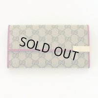 グッチ　GG柄ファスナー付長サイフ　291099・2149　ベージュ／ピンク