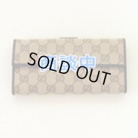 グッチ　GG柄Wホック長サイフ　112715・3661　ベージュ／ブラウン