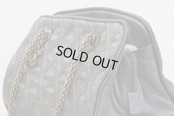 シャネル チェーンショルダーアンティーク風 トートバッグ グレー サイド