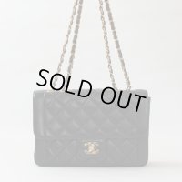 シャネル　Wチェーンショルダーバック ブラック／ゴールド金具