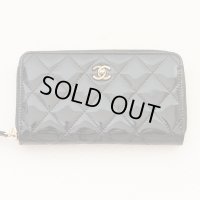 シャネル　スモールジップウォレット A80577 ブラック／ゴールド金具