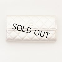シャネル　マトラッセ ニツ折長サイフ A50096 シャンパンゴールド／ゴールド金具