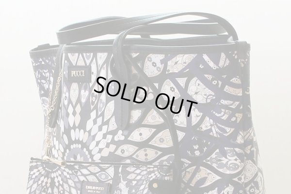 エミリオプッチ トートバック ブラック/ マルチ サイド