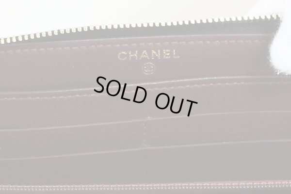 シャネル ラウンドファスナー長サイフ A50097 ブラック/ゴールド金具 カードケース