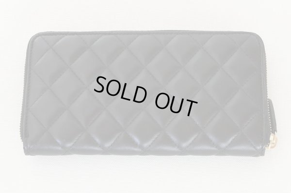 シャネル ラウンドファスナー長サイフ A50097 ブラック/ゴールド金具 裏面