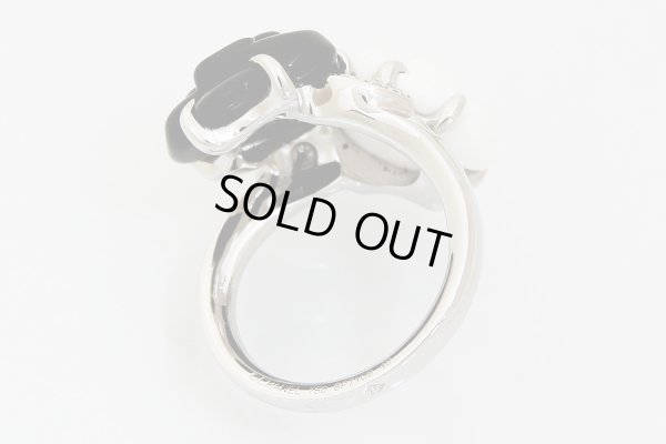 シャネル　750WG オニキスホワイトアゲートダイアイリリング J2938 6.90g　内側