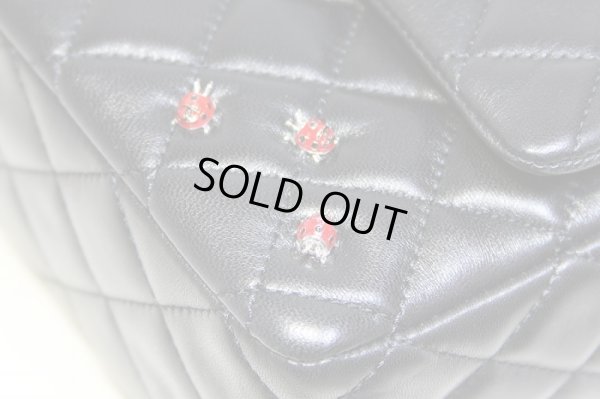 シャネル マトラッセ てんとう虫 Wチェーンショルダーバック A49455 ブラック/SIV金具 てんとう虫