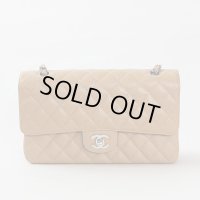 シャネル　Wチェーンショルダーバック　ベージュ／SIV金具