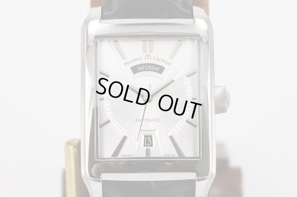 モーリスラクロア　ポントスデイト　レクタンギュラー　PT6227　銀文字盤　表面