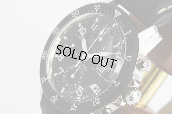 ジン　103　クロノグラフ　黒文字盤　サイド
