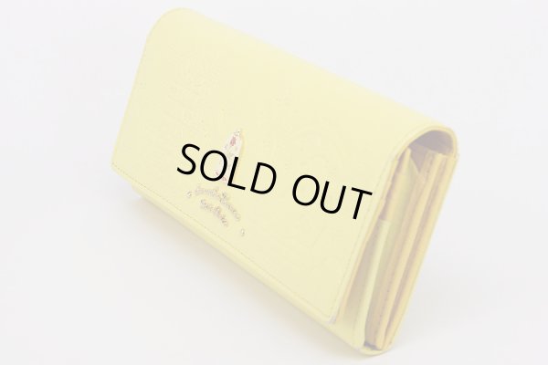 サマンサタバサ プチチョイス　ディズニーコレクション 美女と野獣 ニツ折長サイフ イエロー　サイド