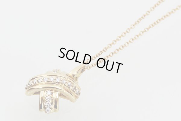 ティファニー 750YG シグネチャー ダイアイリペンダントネックレス 4.40g　表面