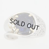 PT900/K18 サファイアダイアイリリング 4.54ct 0.23ct 13.50g
