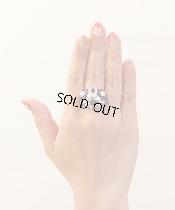 K18WG パープルトルマリンダイアイリリング 7.47 0.51 16.30g　サイズ