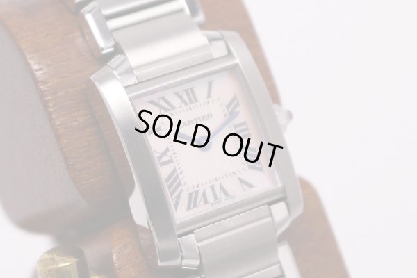 カルティエ　タンクフランセーズSM 2384  ピンクシェル文字盤　サイド