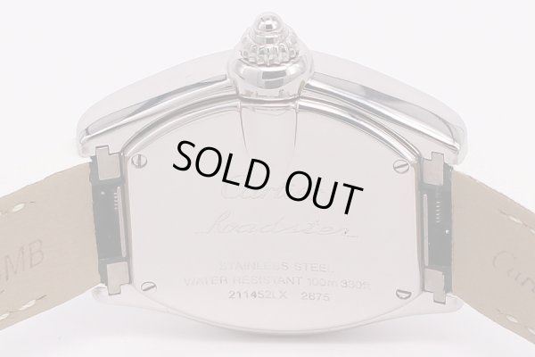 カルティエ　ロードスターSM 2675  2009年限定水色文字盤　裏面拡大