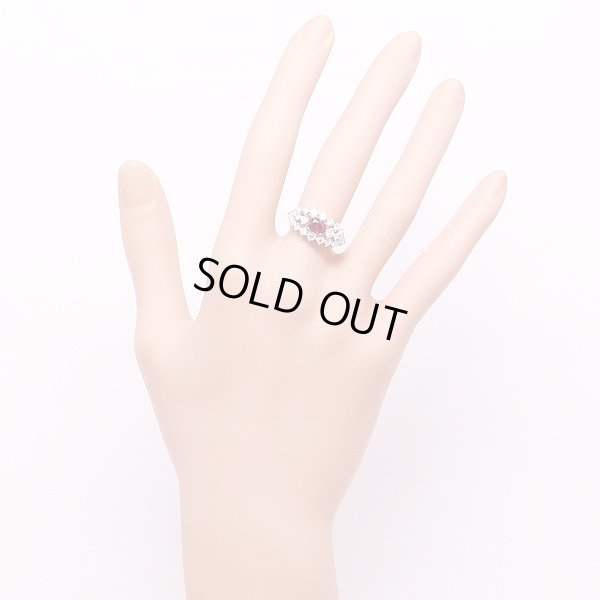 PT900 非加熱ルビーダイアイリリング 0.64ct 0.87ct 5.40g　装着イメージ