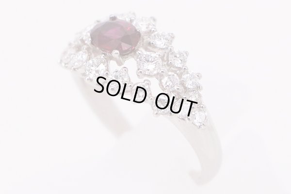PT900 非加熱ルビーダイアイリリング 0.64ct 0.87ct 5.40g　サイド