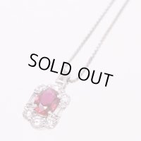 PT850/900 非加熱ルビーダイアイリペンダントネックレス 0.58ct 0.45ct 3.70g