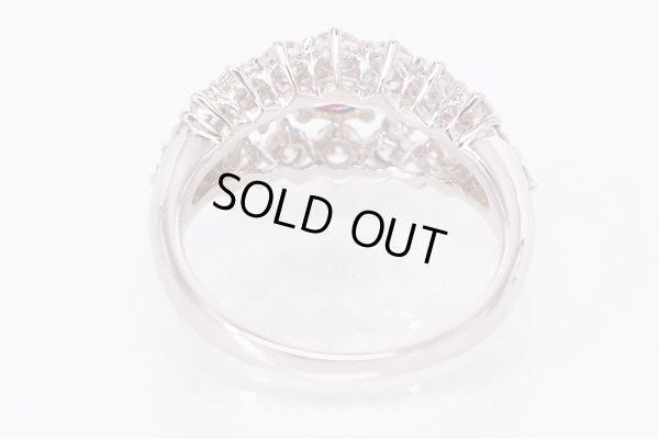 PT900 非加熱ルビーダイアイリリング 0.64ct 0.87ct 5.40g　内側