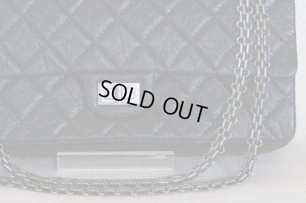 シャネル 2.55 Wチェーンショルダーバック ブラック 正面拡大