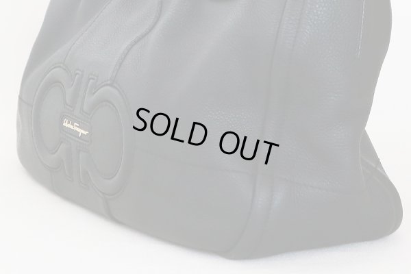 フェラガモ サルバトーレフェラガモ IZZIE ダブルガンチーニ トートバック GG-21D684 ブラック サイド拡大