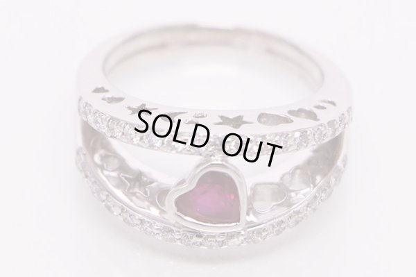 PT900 ルビーダイアイリリング 0.80ct 0.56ct 10.50g　ルビーダイア