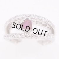 PT900 ルビーダイアイリリング 0.80ct 0.56ct 10.50g
