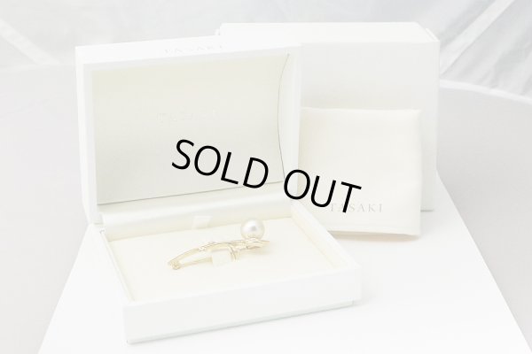 タサキ　K18 パールダイアイリブローチ 10.60mm 0.09ct 6.20g　箱