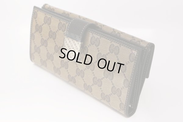 グッチ GGクリスタル Wホック長サイフ 231837.0959 ベージュ/ブラウン サイド