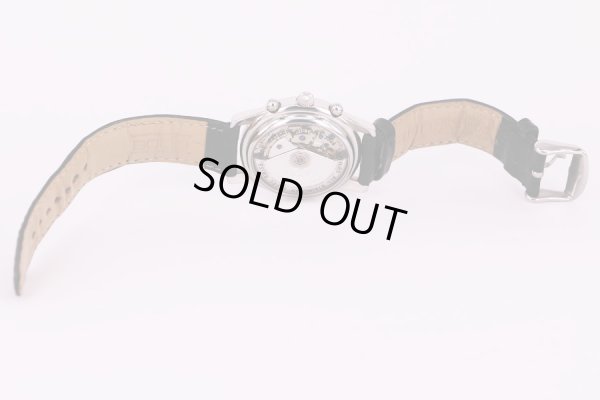 エポス　トリプルカレンダー　ムーンフェイス　黒文字盤　革ベルト