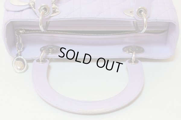 クリスチャンディオール レディディオール ハンドバック ラベンダー 持ち手の汚れ(2)