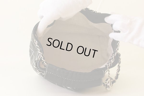 シャネル ワイルドステッチ 巾着ショルダーバック ブラック/SIV金具 中身