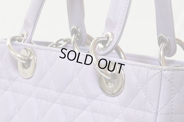 クリスチャンディオール レディディオール ハンドバック ラベンダー 金具の小傷や汚れ