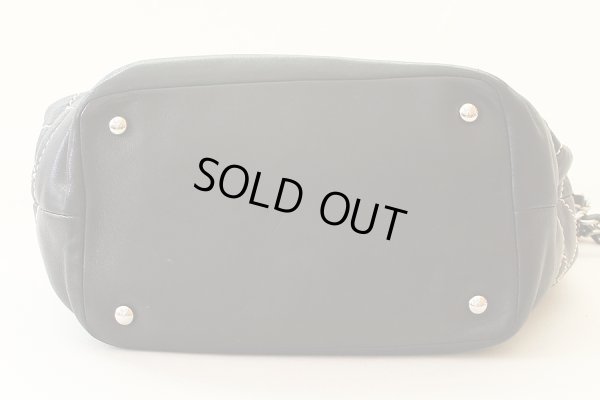シャネル ワイルドステッチ 巾着ショルダーバック ブラック/SIV金具 底