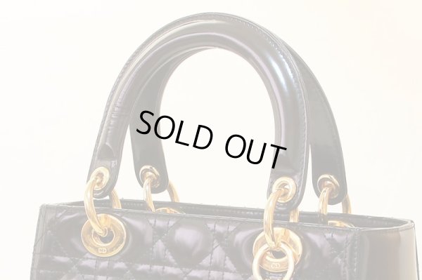 クリスチャンディオール レディディオール ハンドバック VGS44550 ブラック／ゴールド金具　サイド