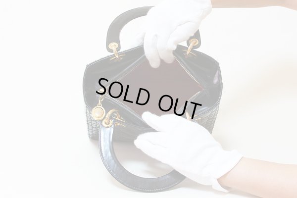 クリスチャンディオール レディディオール ハンドバック VGS44550 ブラック／ゴールド金具　中身