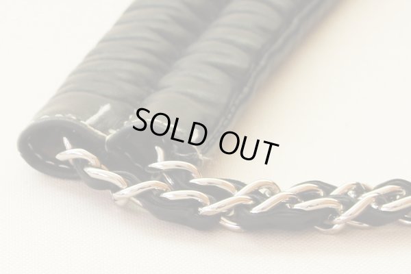 シャネル ワイルドステッチ 巾着ショルダーバック ブラック/SIV金具 肩あて部に糸ほつれ