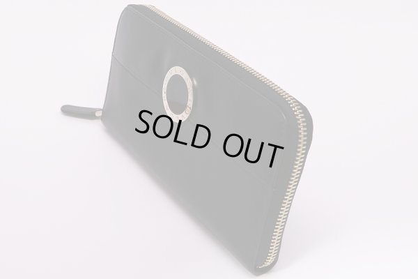 ブルガリ　TONDO ラウンドファスナー長サイフ 280033 ブラック　サイド