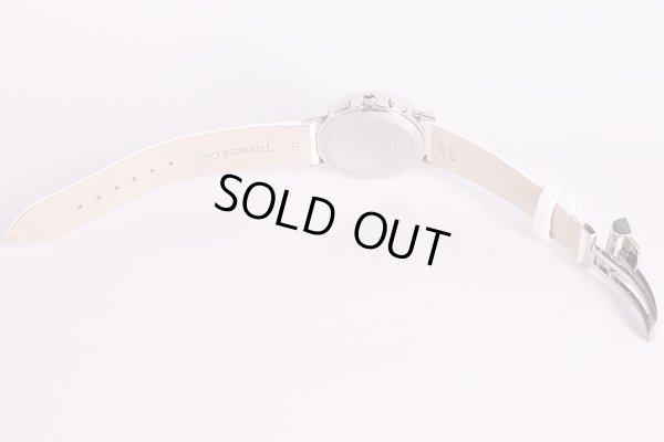 ティファニー　アトラス Z0007.32 クロノグラフ シェル文字盤　革ベルト