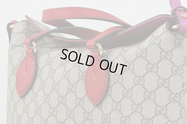 グッチ GGスプリーム トートバック 429147 525040 ベージュ/ハイビスカス/ピンク) サイド上部