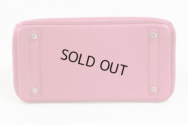 エルメス　バーキン30 ルビー／シルバー金具　底