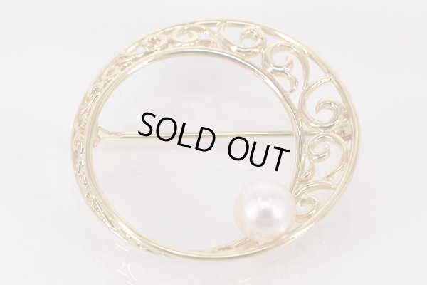 画像3: ミキモト   K18 パールイリブローチ 8.00mm 9.70g
