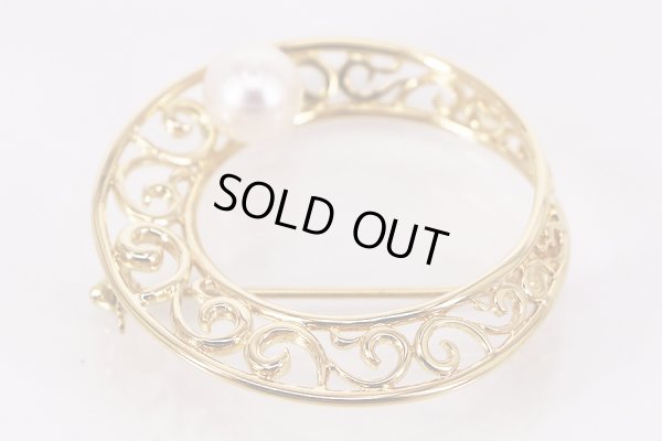 画像5: ミキモト   K18 パールイリブローチ 8.00mm 9.70g