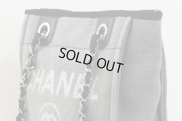 シャネル ドーヴィル キャンバストートバック A66939 グレー/ブラック サイド上部