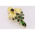 画像4: K18 トルマリンダイアイリブローチ 2.35ct 1.23ct 3.06ct 0.15ct 13.10g (4)