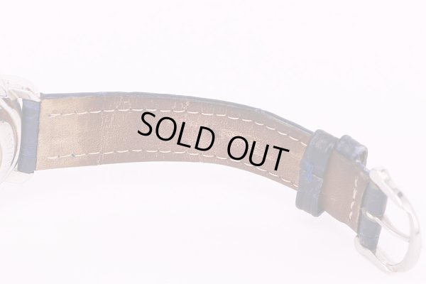 モーリス・ラクロア　クロノグラフ　パワーリザーブ 30586 青文字盤 限定　革ベルト状態(2)