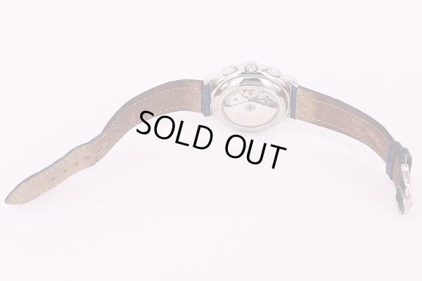 モーリス・ラクロア　クロノグラフ　パワーリザーブ 30586 青文字盤 限定　革ベルト